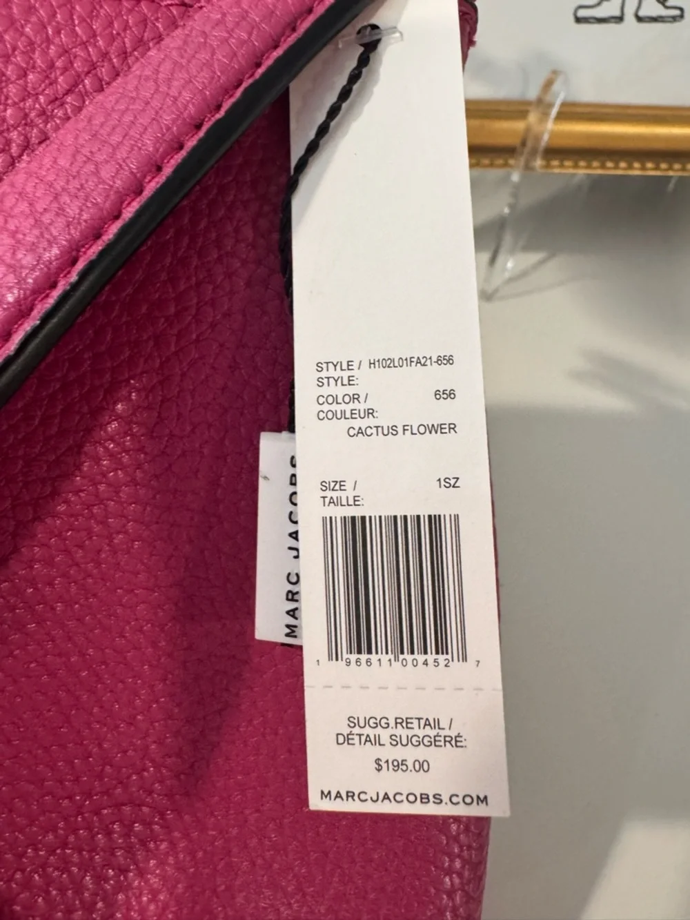 Marc Jacobs Fuchsia Pebbled Leather Crossbody with Striped Strap - Picture 9 of 11